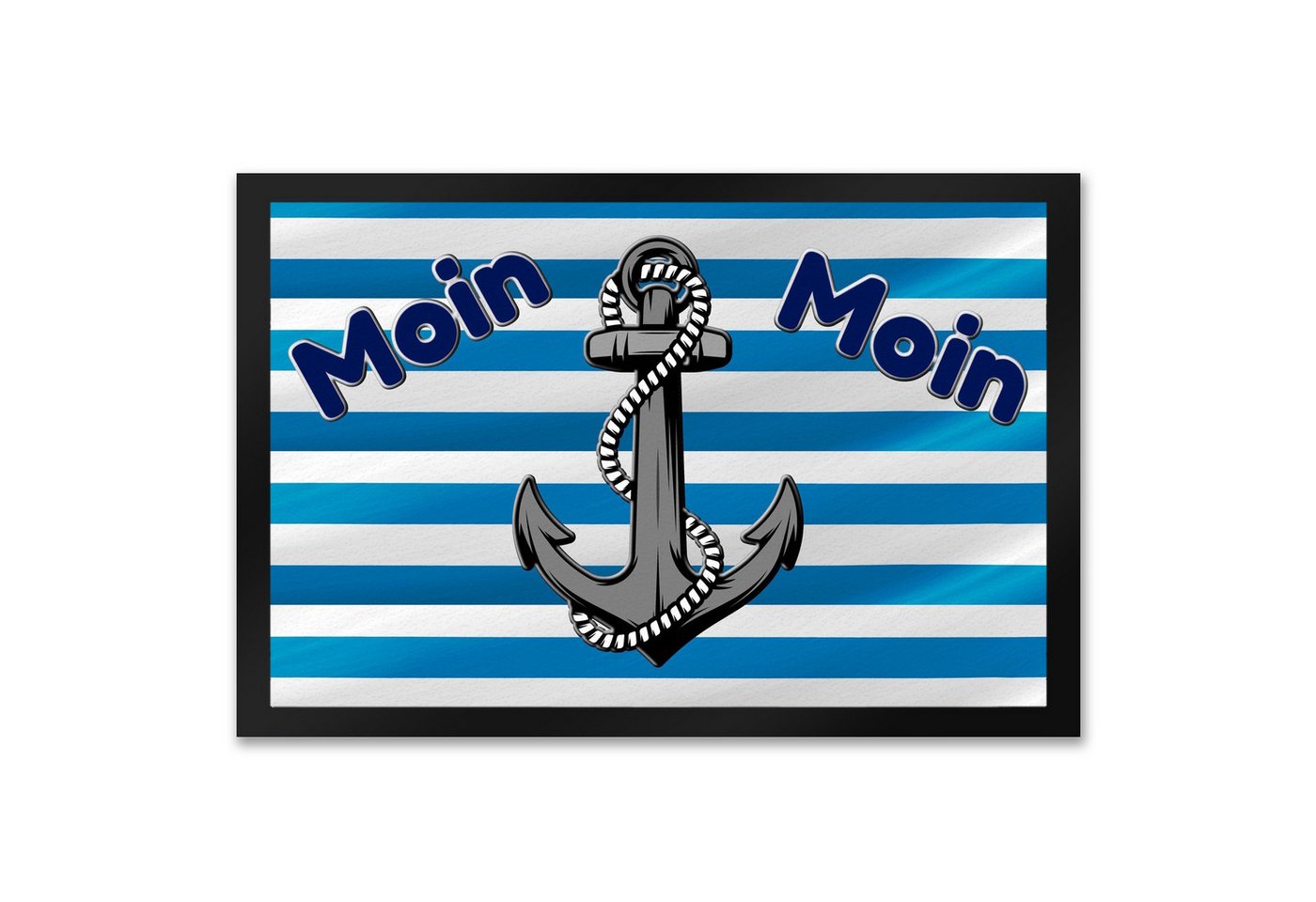 speecheese Fußmatte Moin Fußmatte XXL in 50x75 cm mit Anker und maritimem Hintergrund von speecheese