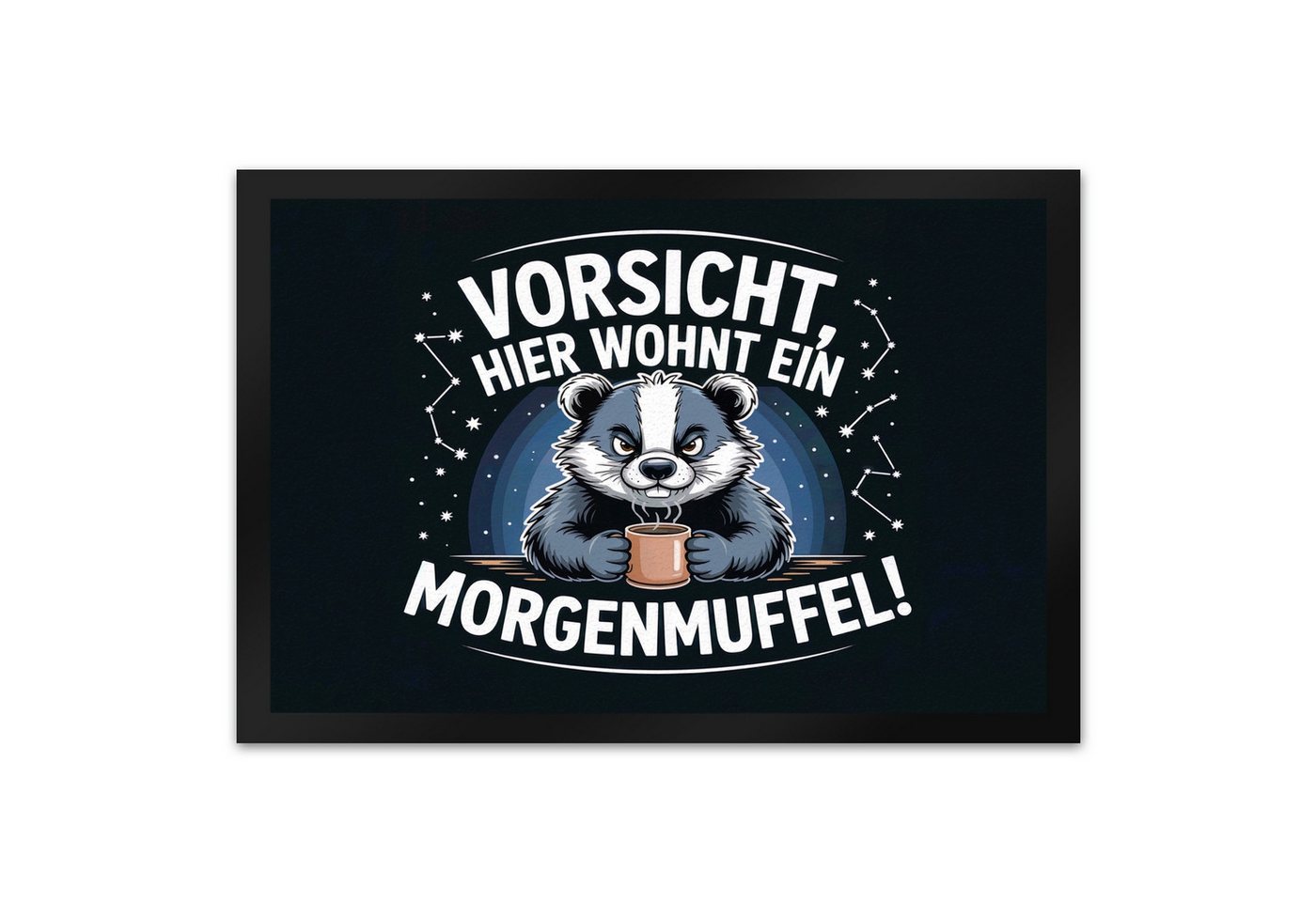 speecheese Fußmatte Vorsicht hier wohnt ein Morgenmuffel! Fußmatte XL in 40x60 cm Dachs von speecheese