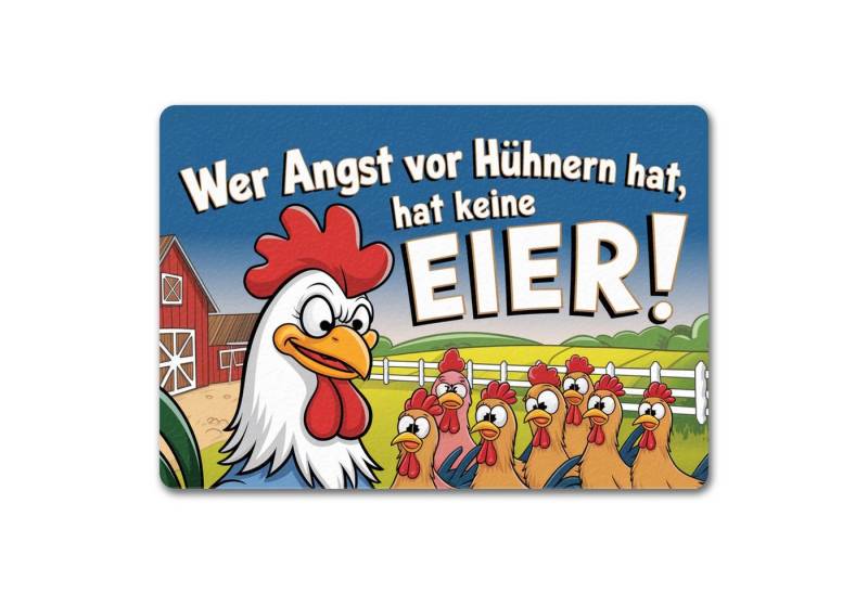 speecheese Fußmatte Wer Angst vor Hühnern hat keine Eier! Fußmatte in 35x50 cm ohne Rand von speecheese