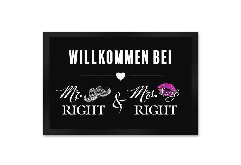 speecheese Fußmatte Willkommen bei Mr. Right & Mrs. always Right Fußmatte XXL in 50x75 cm von speecheese
