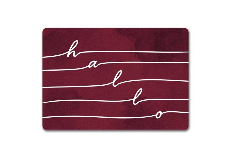 speecheese Fußmatte hallo - Fußmatte im Wellendesign auf rotem Hintergrund speecheese Fußmatte hallo - Fußmatte im Wellendesign auf rotem Hintergrund von speecheese