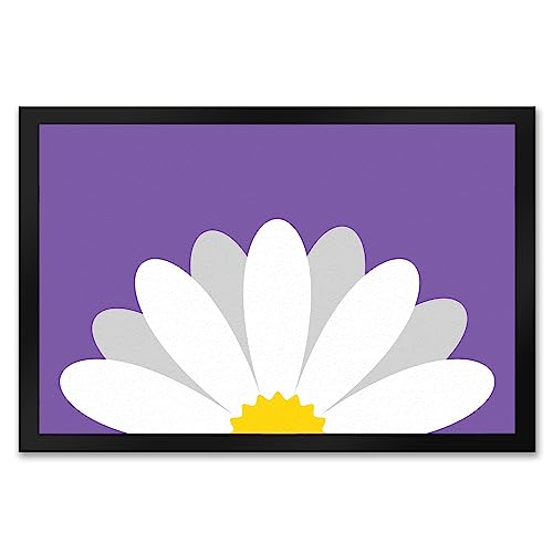 speecheese Gänseblümchen Fußmatte XXL in 50x75 cm in lila mit schönem Blumenmotiv EIN dekorativer Türvorleger für die Wohnungstür oder das Gartenhaus Blume Fußabtreter Pflanze Türmatte von speecheese