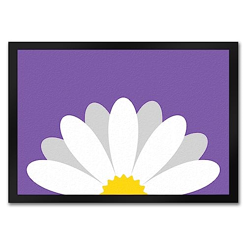 speecheese Gänseblümchen Fußmatte in 35x50 cm in lila mit schönem Blumenmotiv EIN dekorativer Türvorleger für die Wohnungstür oder das Gartenhaus Blume Fußabtreter Pflanze Türmatte von speecheese