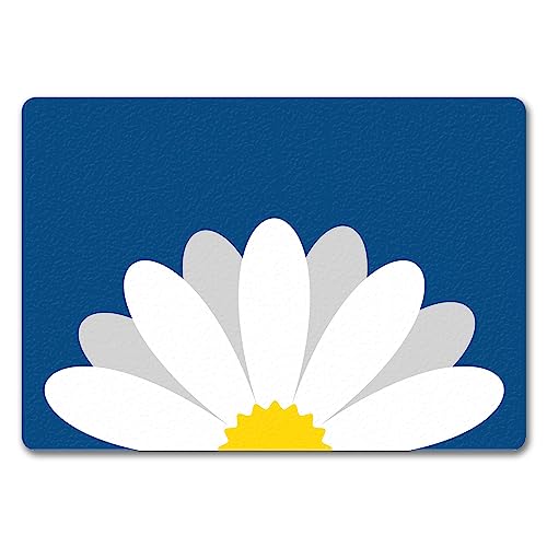 speecheese Gänseblümchen Fußmatte in 35x50 cm ohne Rand in blau mit schönem Blumenmotiv EIN dekorativer Türvorleger für die Wohnungstür oder das Gartenhaus Blume Fußabtreter Pflanze Türmatte von speecheese