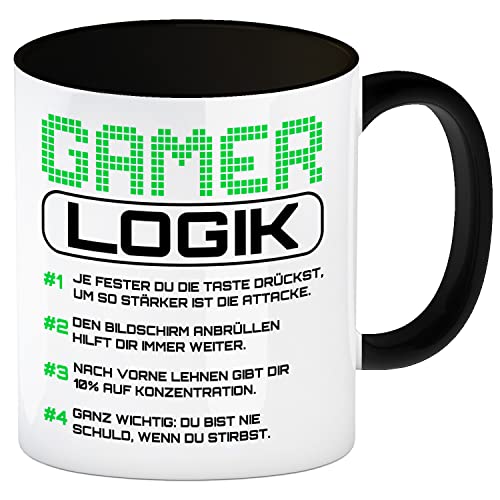 speecheese Gamer Logik Kaffeebecher Schwarz in grün von speecheese