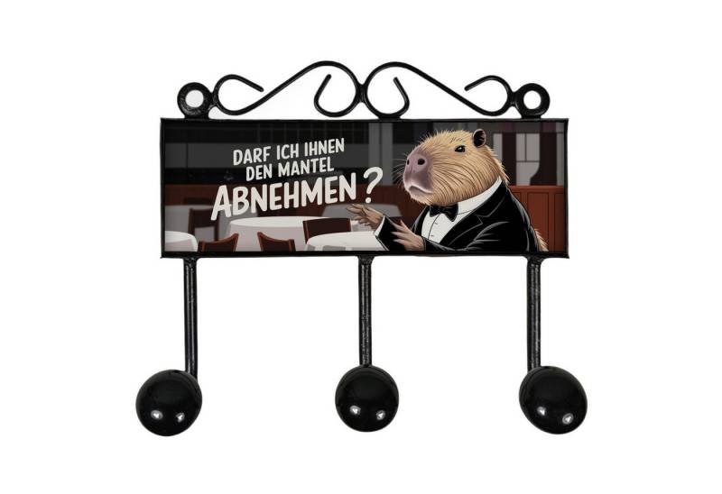 speecheese Garderobenleiste Capybara Kellner Kleiderhaken Leiste mit 3 Haken - Garderobe abnehmen von speecheese