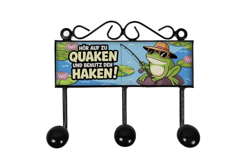 speecheese Garderobenleiste Hör auf zu quaken und benutz den Haken! Kleiderhaken Leiste mit 3 von speecheese