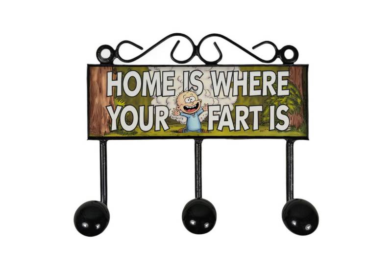 speecheese Garderobenleiste Home is where your fart is Kleiderhaken Leiste mit 3 Haken von speecheese