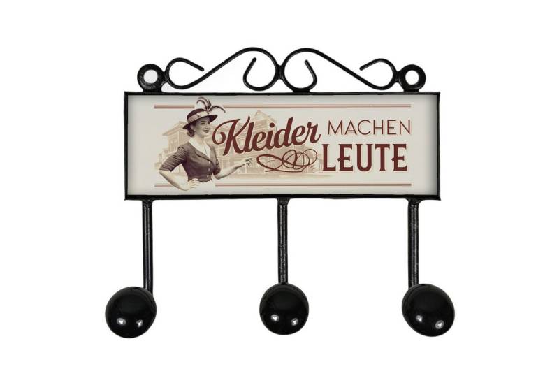 speecheese Garderobenleiste Kleider machen Leute Kleiderhaken Leiste mit 3 Haken Retro von speecheese