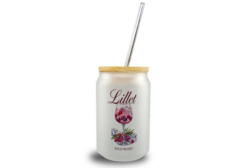 speecheese Glas Weinglas mit Beeren - Lillet Wild Berry Trinkglas mit Bambusdeckel von speecheese