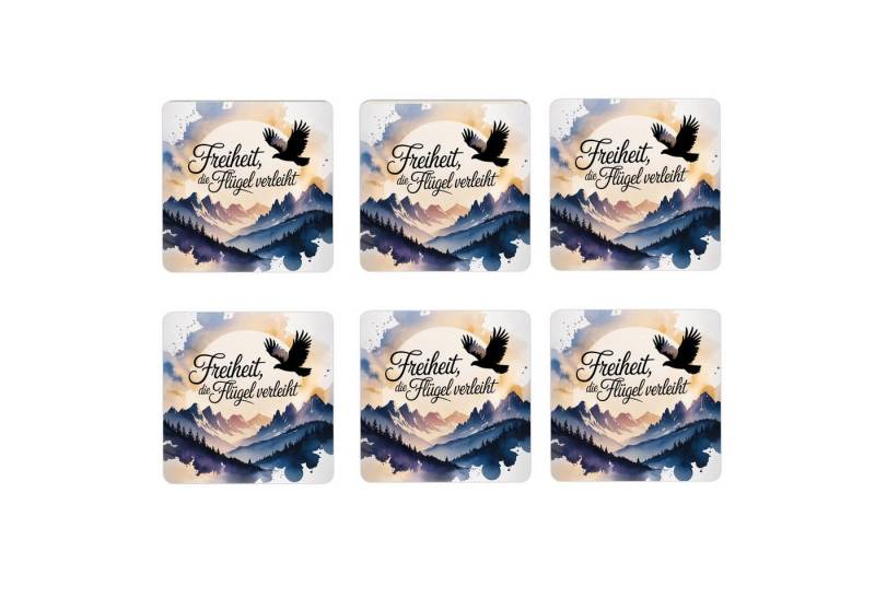 speecheese Glasuntersetzer Allgäu Steinadler 6er Set Untersetzer aus Holz Freiheit die Flügel von speecheese