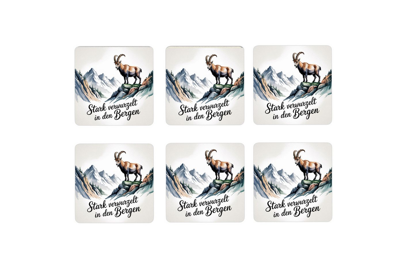 speecheese Glasuntersetzer Allgäu Steinbock 6er Set Untersetzer aus Holz Stark verwurzelt in den von speecheese