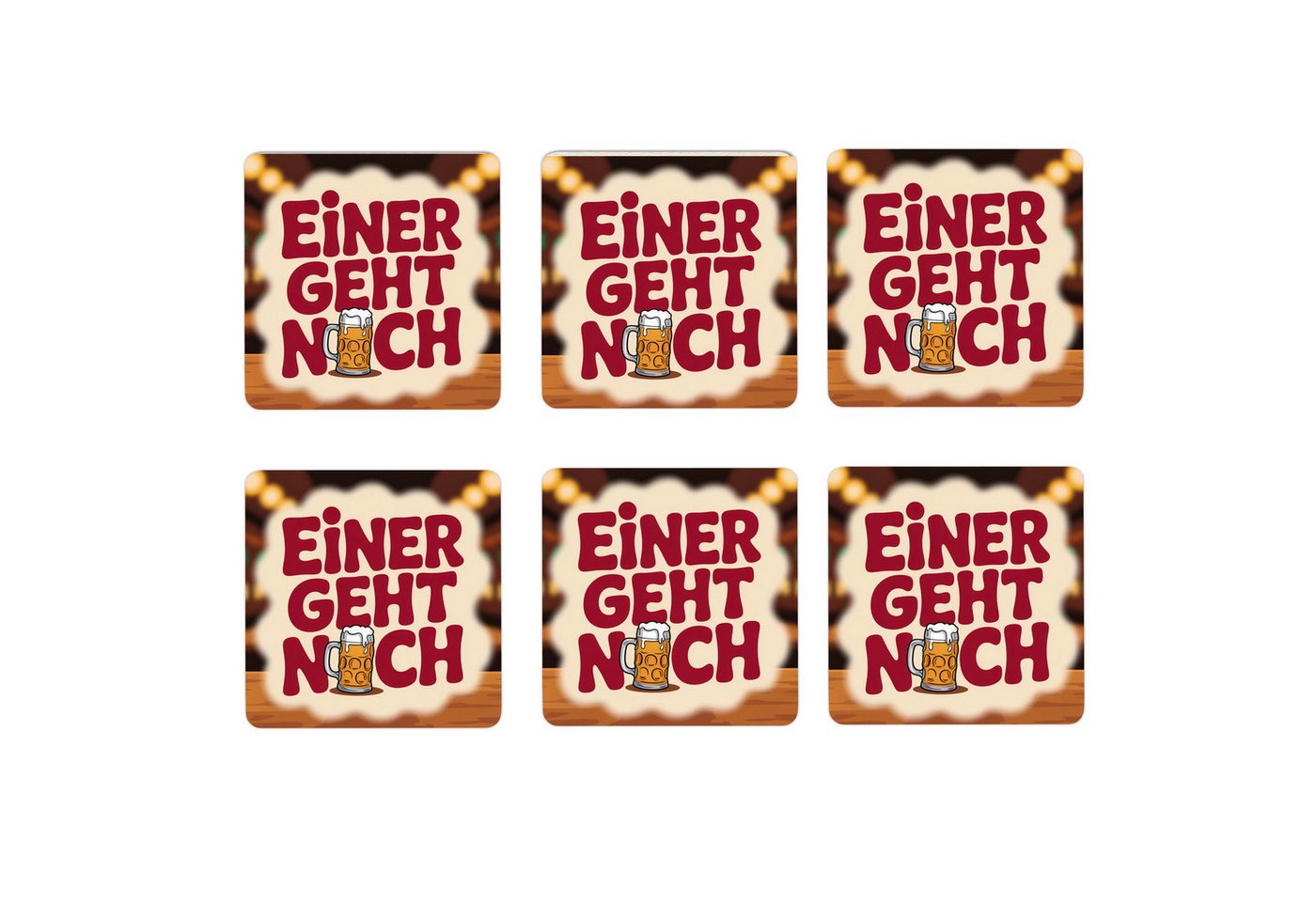 speecheese Glasuntersetzer Einer geht noch 6er Set Untersetzer aus Holz von speecheese