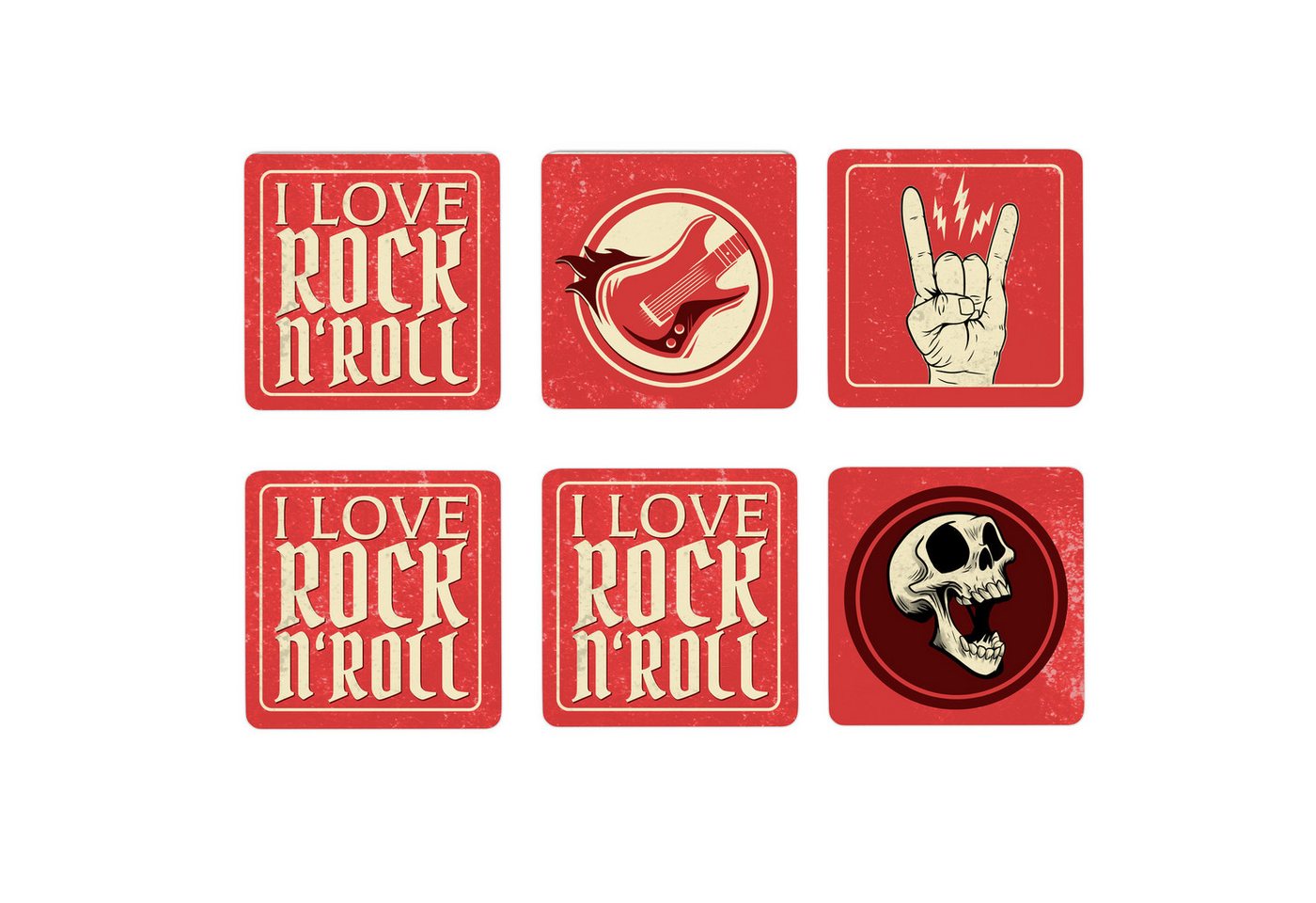 speecheese Glasuntersetzer I love Rock n Roll 6er Set Untersetzer aus Holz speecheese Glasuntersetzer I love Rock n Roll 6er Set Untersetzer aus Holz von speecheese