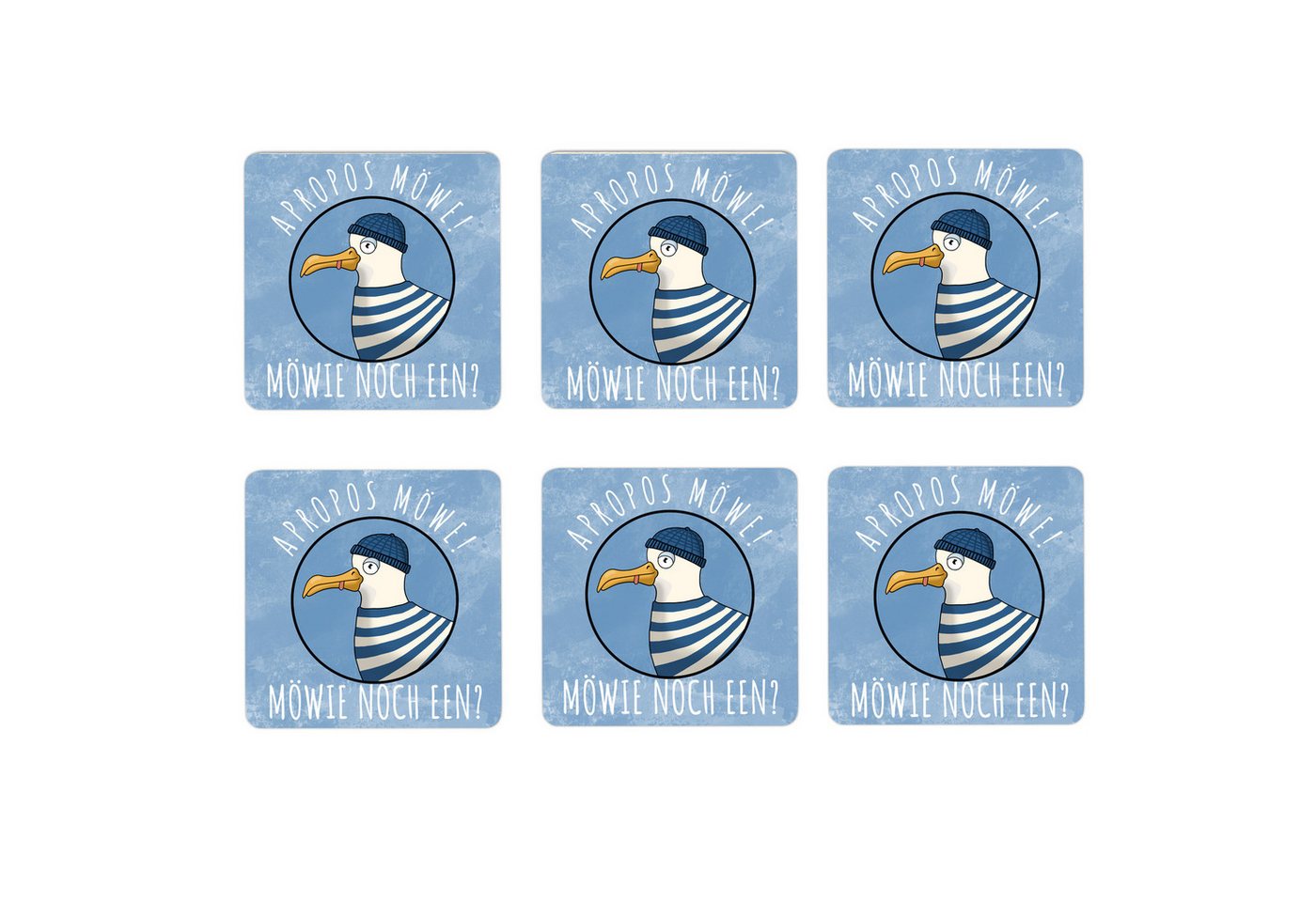 speecheese Glasuntersetzer Möwe Humor 6er Set Untersetzer aus Holz mit Spruch speecheese Glasuntersetzer Möwe Humor 6er Set Untersetzer aus Holz mit Spruch von speecheese
