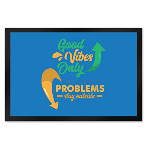 speecheese Good Vibes Only Fußmatte XL in 40x60 cm in blau Problems Stay Outside EIN bunter Türvorleger für Deine Haustüre Wohnung Fußabtreter Hausflur Türmatte Gute Laune dekorativ speecheese Good Vibes Only Fußmatte XL in 40x60 cm in blau Problems Stay Outside EIN bunter Türvorleger für Deine Haustüre Wohnung Fußabtreter Hausflur Türmatte Gute Laune dekorativ von speecheese