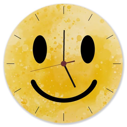 speecheese Grinsendes Emoticon gelbe Wanduhr aus Alu witzige Uhr mit gelbem Strichgesicht für Gute Laune auf der Arbeit im Büro oder einfach als lustige Dekoration speecheese Grinsendes Emoticon gelbe Wanduhr aus Alu witzige Uhr mit gelbem Strichgesicht für Gute Laune auf der Arbeit im Büro oder einfach als lustige Dekoration von speecheese