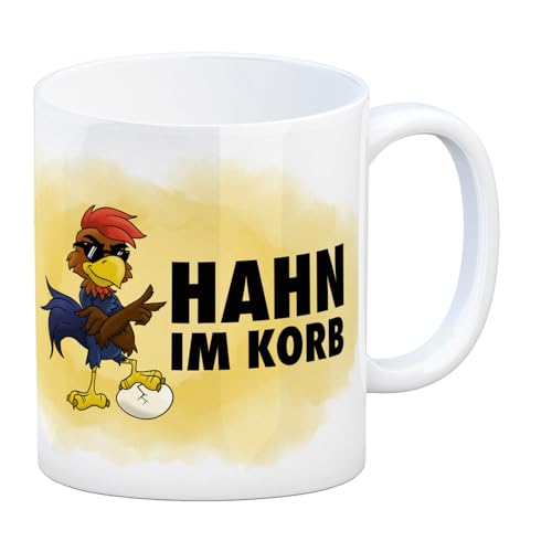 speecheese Hahn im Korb - Kaffeebecher mit coolem Cartoon-Hahn von speecheese