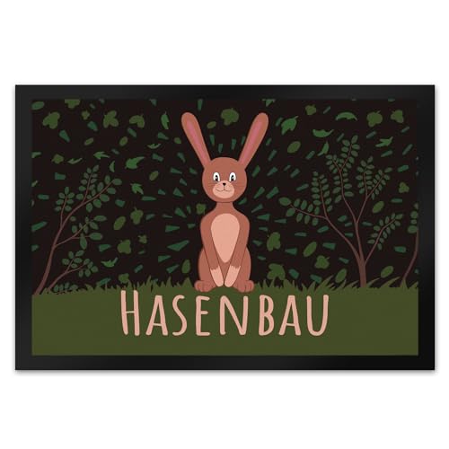 speecheese Hasenbau Fußmatte XL in 40x60 cm mit niedlichem Hasen Fußmatte XL in 40x60 cm für die Osterzeit mit süßem Hasen um den Eingangsbereich von deinem Haus oder der Wohnung zu von speecheese