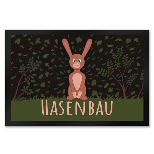 speecheese Hasenbau Fußmatte XXL in 50x75 cm mit niedlichem Hasen Fußmatte XXL in 50x75 cm für die Osterzeit mit süßem Hasen um den Eingangsbereich von deinem Haus oder der Wohnung zu von speecheese