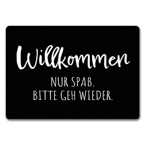 Hau ab Fußmatte in 35x50 cm ohne Rand Willkommen Nur Spaß. Bitte GEH Wieder. Sarkastisch Humorvoll - Christkind Weihnachtsbaum Spaßgarant von speecheese