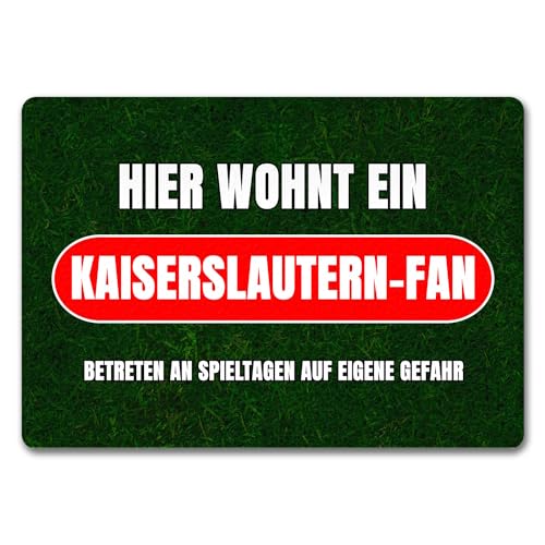 Hier wohnt EIN Kaiserslautern-Fan Fußmatte in 35x50 cm ohne Rand mit Rasenmotiv Sportfan Kaiserslautern Sport Deutschland Kult Hier wohnt EIN Kaiserslautern-Fan Fußmatte in 35x50 cm ohne Rand mit Rasenmotiv Sportfan Kaiserslautern Sport Deutschland Kult von speecheese