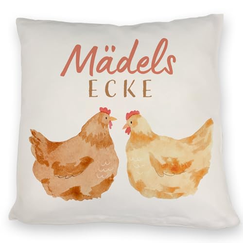speecheese Hühner Kissen mit Spruch Mädelsecke Gemütlicher Garten Party Spaß für Freundin Perfekt für Mädelsabend Feiern von speecheese