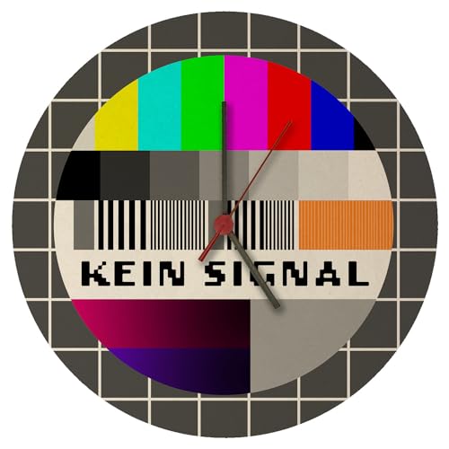 speecheese Kein Signal Störsignal Testbild Wanduhr Witzige Störbild Uhr mit fehlender Uhrzeit Störbild Fernsehen als Coole Deko für Dein Zockerzimmer oder im Fernsehzimmer Meme von speecheese