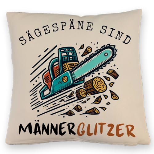 speecheese Kettensäge Kissen mit Leinenoptik mit Spruch Sägespäne sind Männerglitzer Holzarbeit Schneidekunst Sägen als Werkzeug Späne herumfliegend Maschineneinsatz Vatertag speecheese Kettensäge Kissen mit Leinenoptik mit Spruch Sägespäne sind Männerglitzer Holzarbeit Schneidekunst Sägen als Werkzeug Späne herumfliegend Maschineneinsatz Vatertag von speecheese