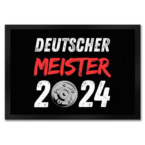 Leverkusen Meisterschale Fußmatte in 35x50 cm mit Spruch Deutscher Meister 2024 Fußball Champions NRW Meisterschaft Trophäe für Gewinner und Sieger des Wettbewerbs von speecheese