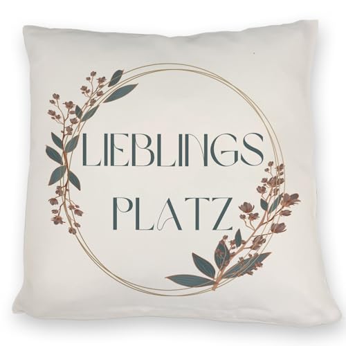 speecheese Lieblingsplatz Kissen mit Blumen Motiv für Freunde zum Geburtstag EIN buntes DekoKissen für Dein Wohnzimmer Pause Couch Bequem Ausruhen dekorativ von speecheese