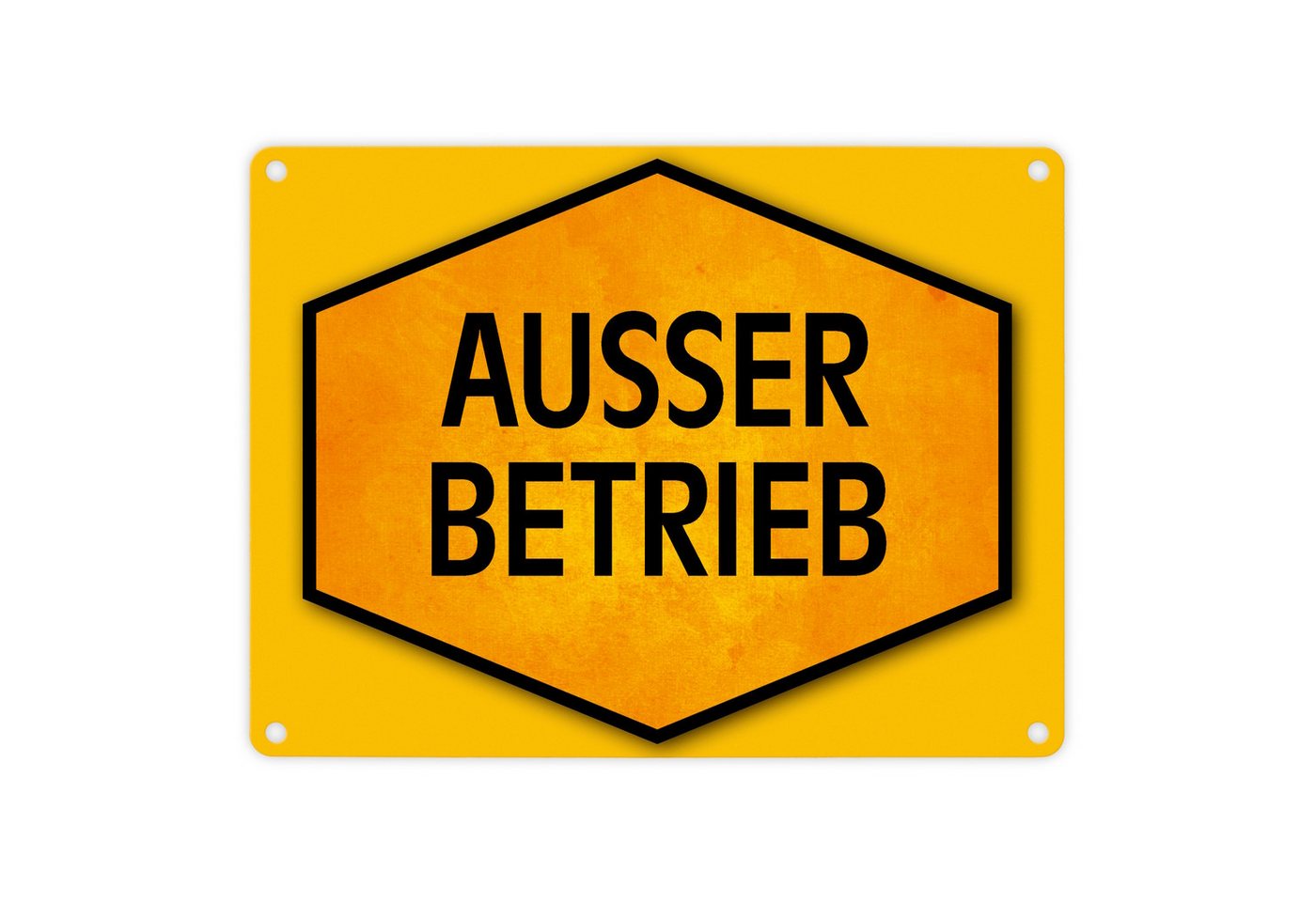 speecheese Metallschild Ausser Betrieb Warn und Hinweisschild in Gelb Schwarz Warnschild von speecheese