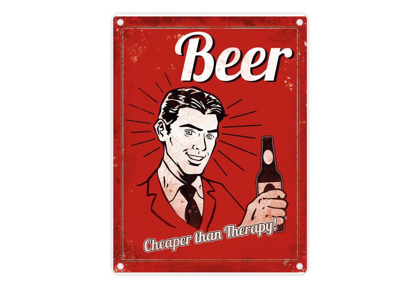 speecheese Metallschild Beer cheaper than therapy Schild Blechschild Aluminiumschild von speecheese