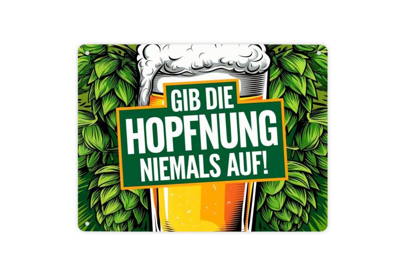 speecheese Metallschild Bierglas mit Hopfen Metallschild XL in 21x28 cm Gib die Hopfnung auf speecheese Metallschild Bierglas mit Hopfen Metallschild XL in 21x28 cm Gib die Hopfnung auf von speecheese