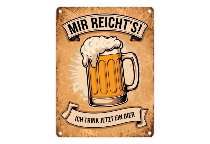 speecheese Metallschild Bierkrug mit Schaumkrone Metallschild in 15x20 cm Ich trink jetzt ein von speecheese