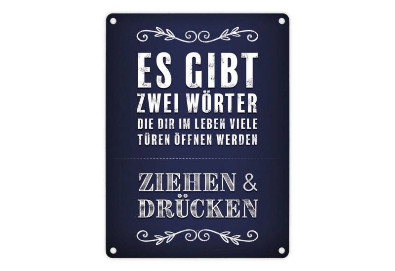 speecheese Metallschild Blechschild Es gibt zwei Wörter die dir im Leben viele Türen öffnen von speecheese