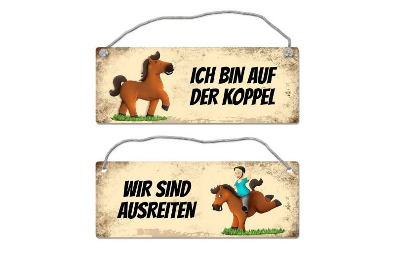 speecheese Metallschild Braunes Pferd ist ausreiten oder auf der Koppel Wendeschild mit speecheese Metallschild Braunes Pferd ist ausreiten oder auf der Koppel Wendeschild mit von speecheese