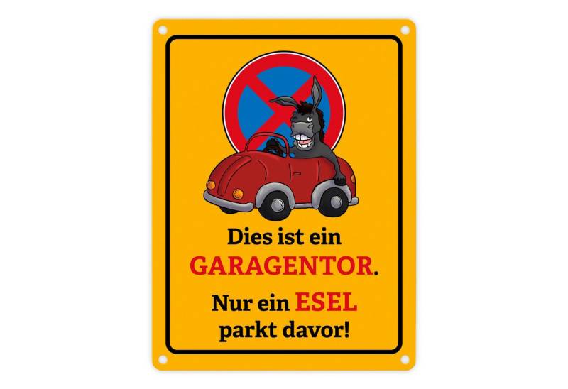 speecheese Metallschild Dies ist ein Garagentor nur Esel parkt davor Metallschild in 15x20 cm von speecheese