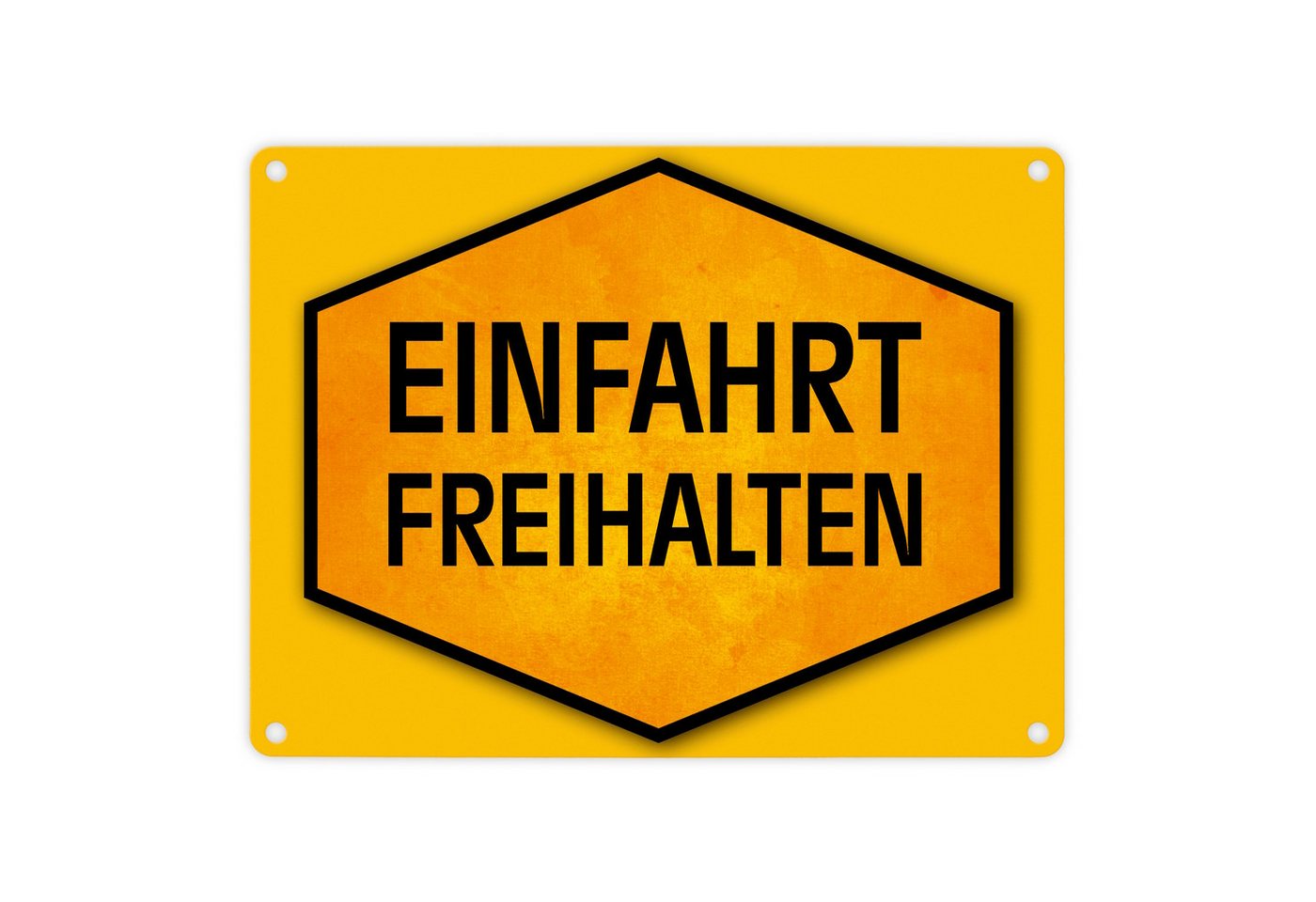 speecheese Metallschild Einfahrt freihalten Warn und Hinweisschild in Gelb Schwarz Warnschild von speecheese