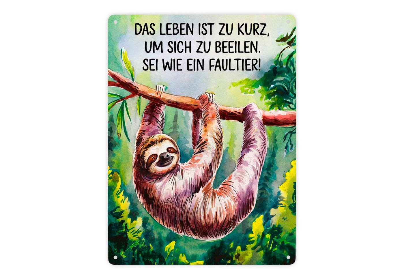 speecheese Metallschild Faultier an Ast Metallschild XXL in 28x38 cm - Leben ist zu kurz speecheese Metallschild Faultier an Ast Metallschild XXL in 28x38 cm - Leben ist zu kurz von speecheese