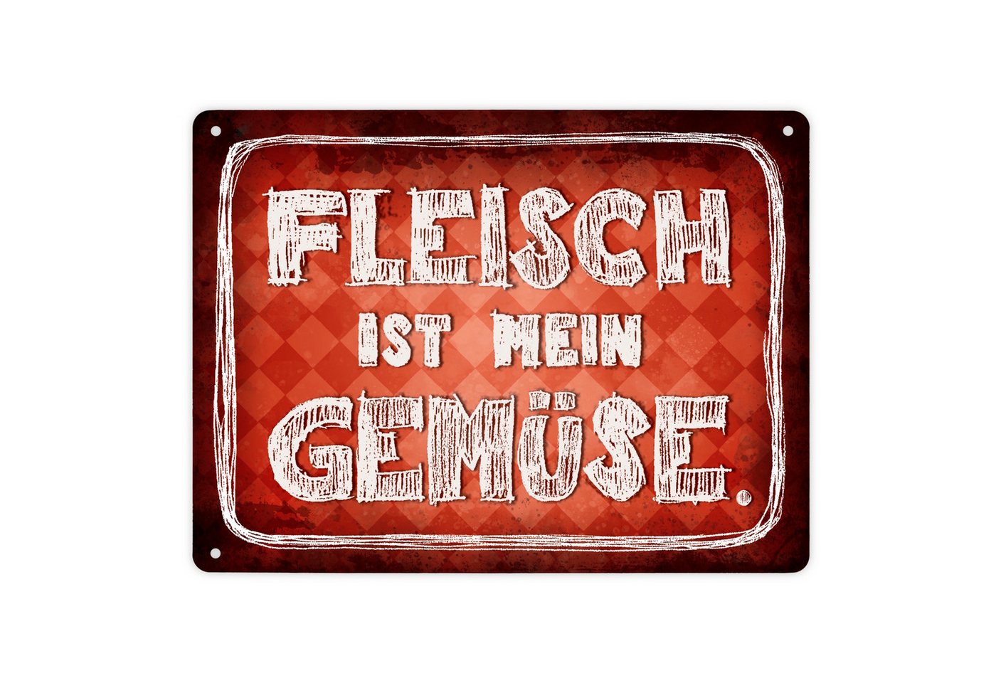 speecheese Metallschild Metallschild XL mit Spruch: Fleisch ist mein Gemüse Schild Blechschild von speecheese