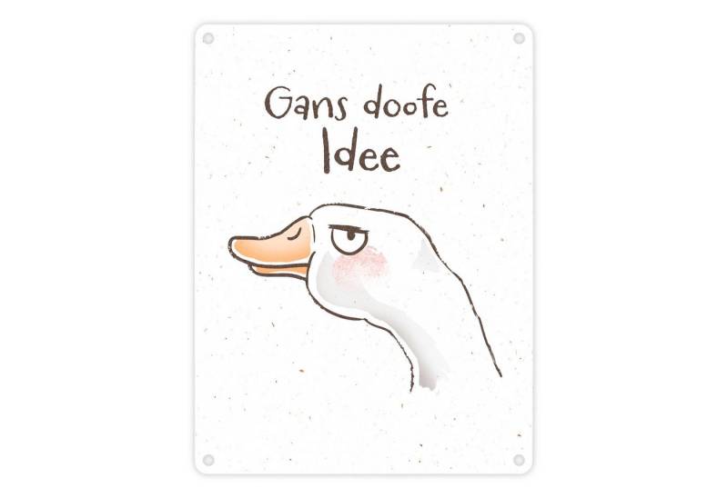 speecheese Metallschild Gilbert die Gans Metallschild in 15x20 cm mit Spruch Gans doofe Idee speecheese Metallschild Gilbert die Gans Metallschild in 15x20 cm mit Spruch Gans doofe Idee von speecheese