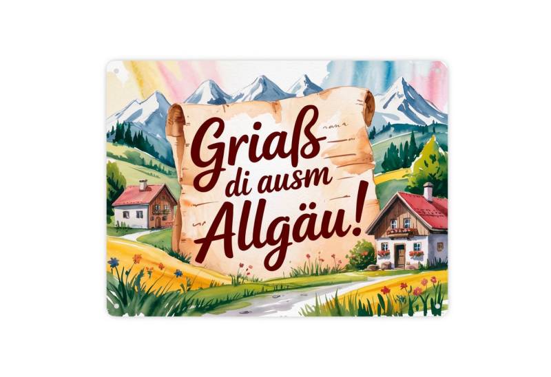 speecheese Metallschild Griaß di ausm Allgäu Metallschild XXL in 28x38 cm Allgäu Landschaft speecheese Metallschild Griaß di ausm Allgäu Metallschild XXL in 28x38 cm Allgäu Landschaft von speecheese