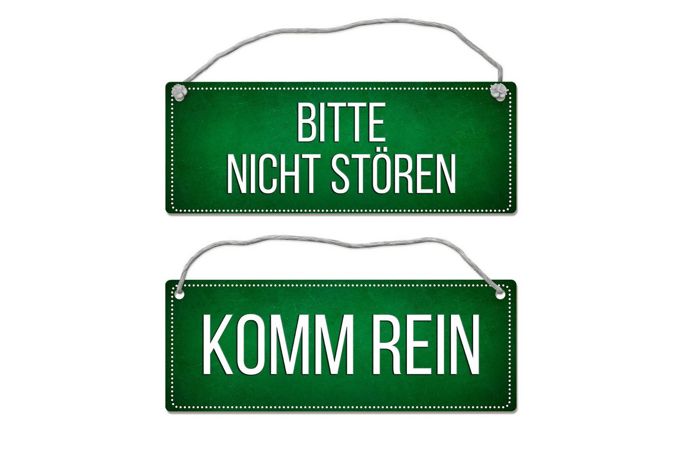 speecheese Metallschild Grünes Bitte nicht stören Komm rein Wendeschild mit Kordel Schild von speecheese