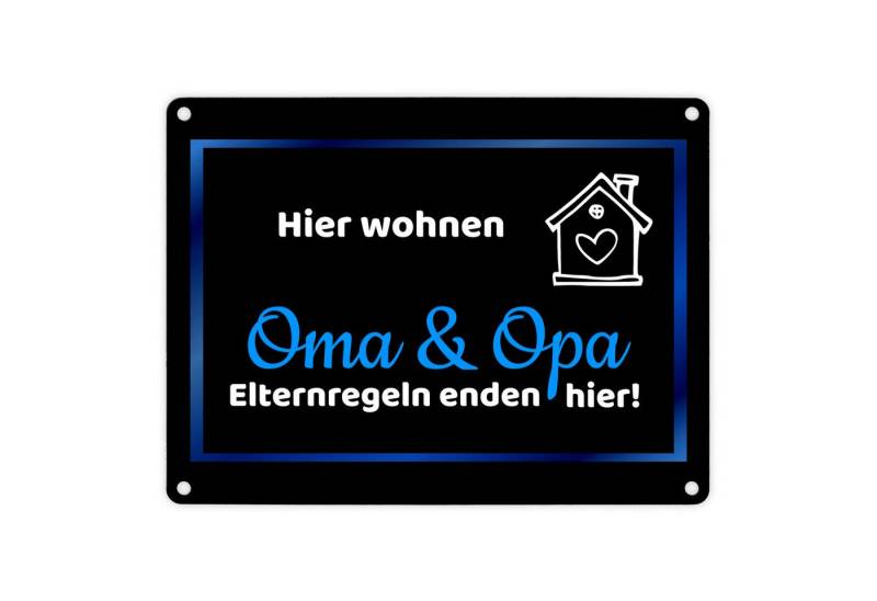 speecheese Metallschild Hier wohnen Oma und Opa Elternregeln enden Metallschild in 15x20 cm speecheese Metallschild Hier wohnen Oma und Opa Elternregeln enden Metallschild in 15x20 cm von speecheese
