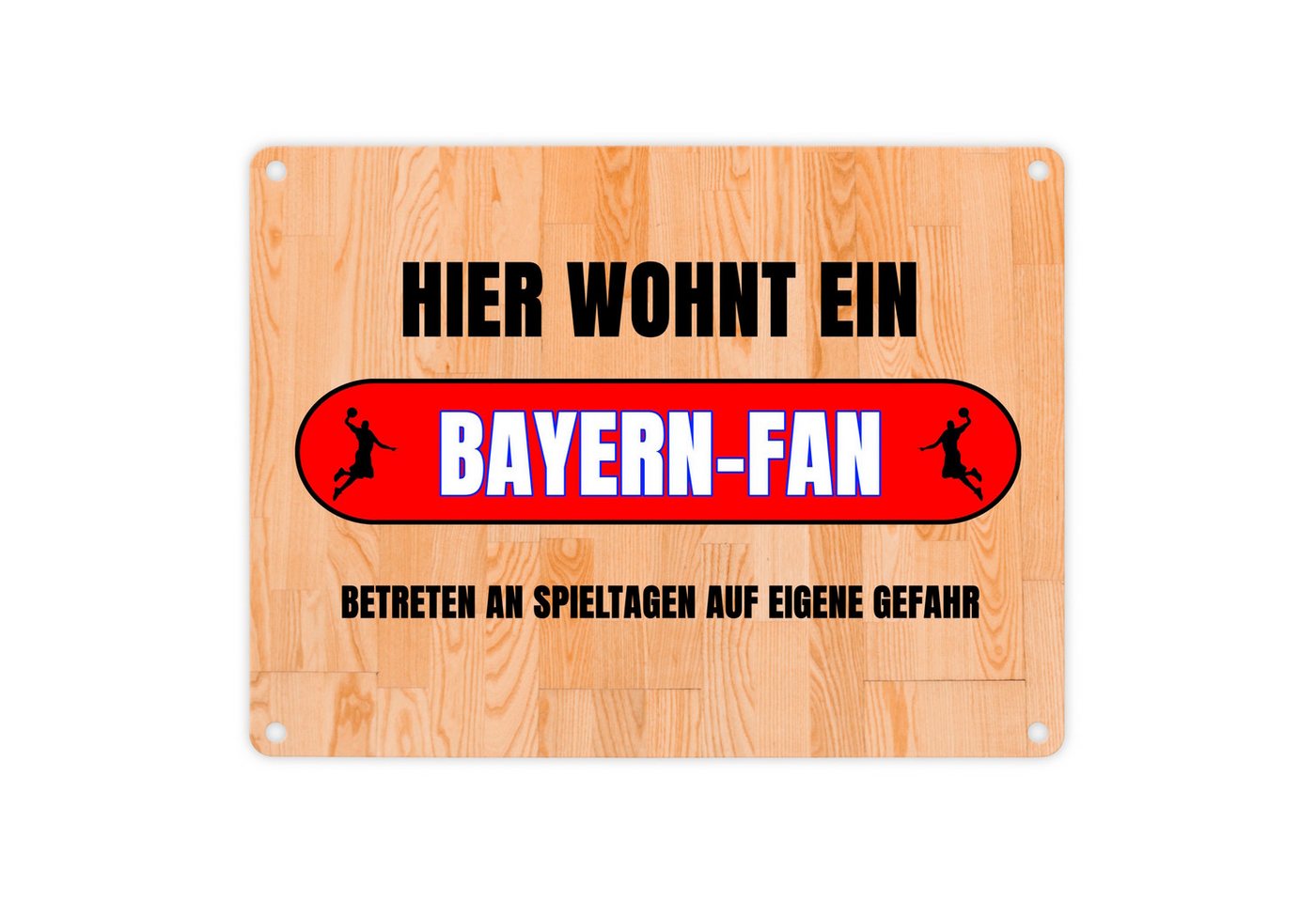 speecheese Metallschild Hier wohnt ein Bayern Fan Metallschild in 15x20 cm mit Motiv von speecheese