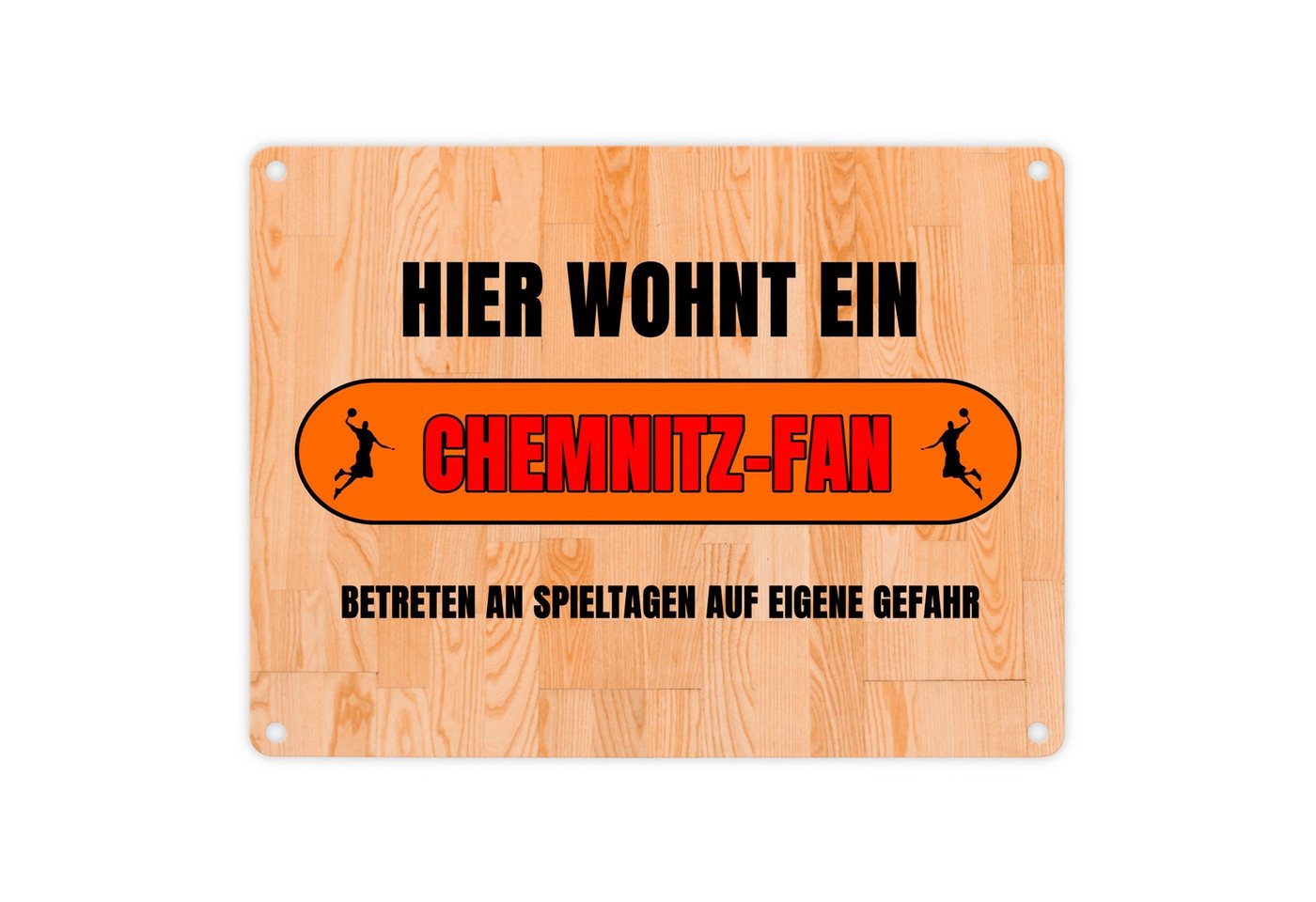 speecheese Metallschild Hier wohnt ein Chemnitz Fan Metallschild in 15x20 cm mit Motiv von speecheese