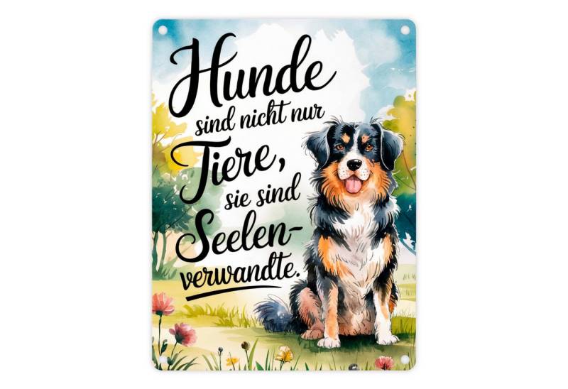 speecheese Metallschild Hunde sind Seelenverwandte Metallschild in 15x20 cm von speecheese