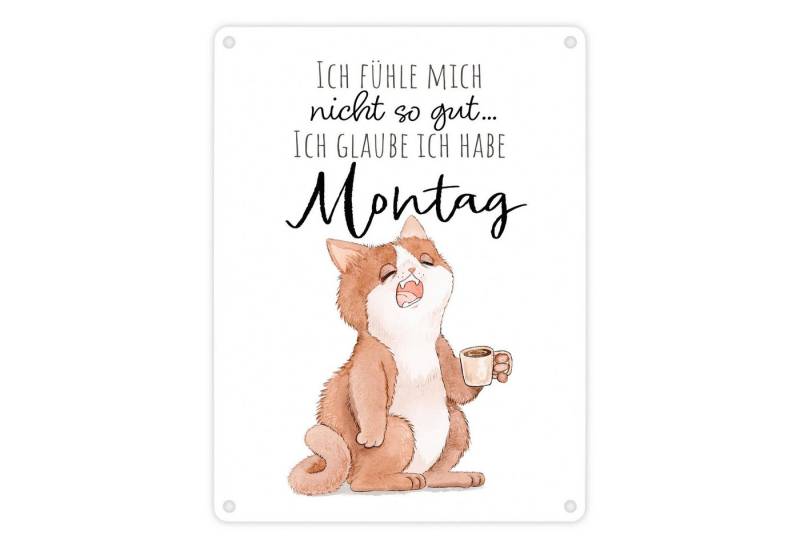 speecheese Metallschild Katze Metallschild in 15x20 cm mit Spruch Montags fühle ich mich speecheese Metallschild Katze Metallschild in 15x20 cm mit Spruch Montags fühle ich mich von speecheese