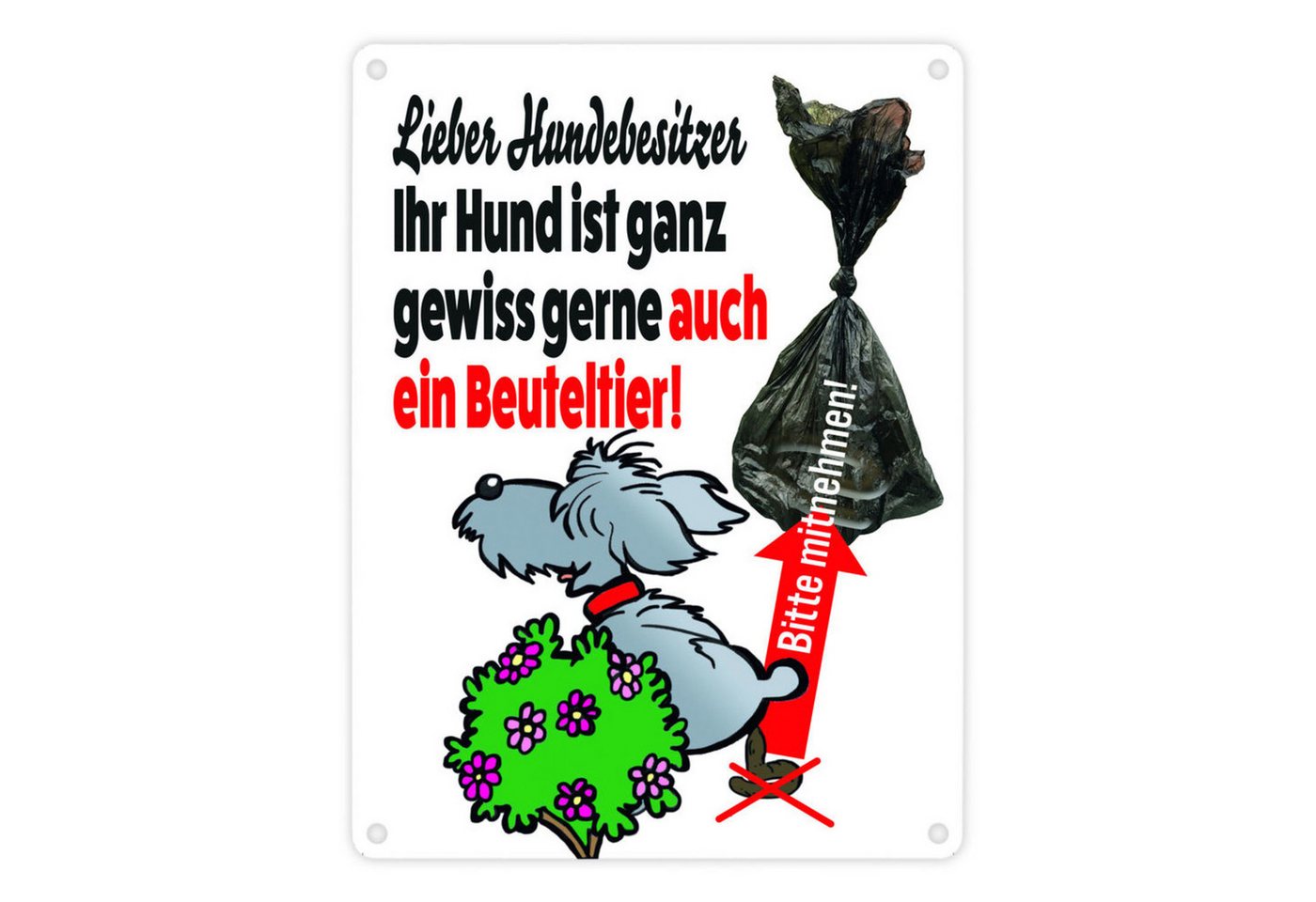 speecheese Metallschild Kein Hundeklo Metallschild in 15x20 cm mit lustiger Illustration und von speecheese